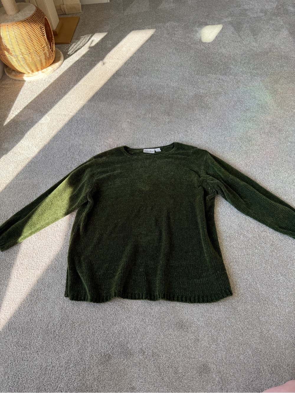Dark Green Crewneck Women's Sweater